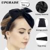 ZILAMPU No Heat Curling Rod Headband, Overnight Velour Hair Curls Roller Wrap for Women with Long Hair - Black view 2