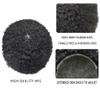 Afro Curly Toupee For Black Men All Poly Skin Brazalian 100% Human Kinky Coily Hair Hairpieces Afro American PU Injection Man Weave Hair Units For Black Men (8''X10''-8mm afro wave, 1B# OFF BLACK) view 3