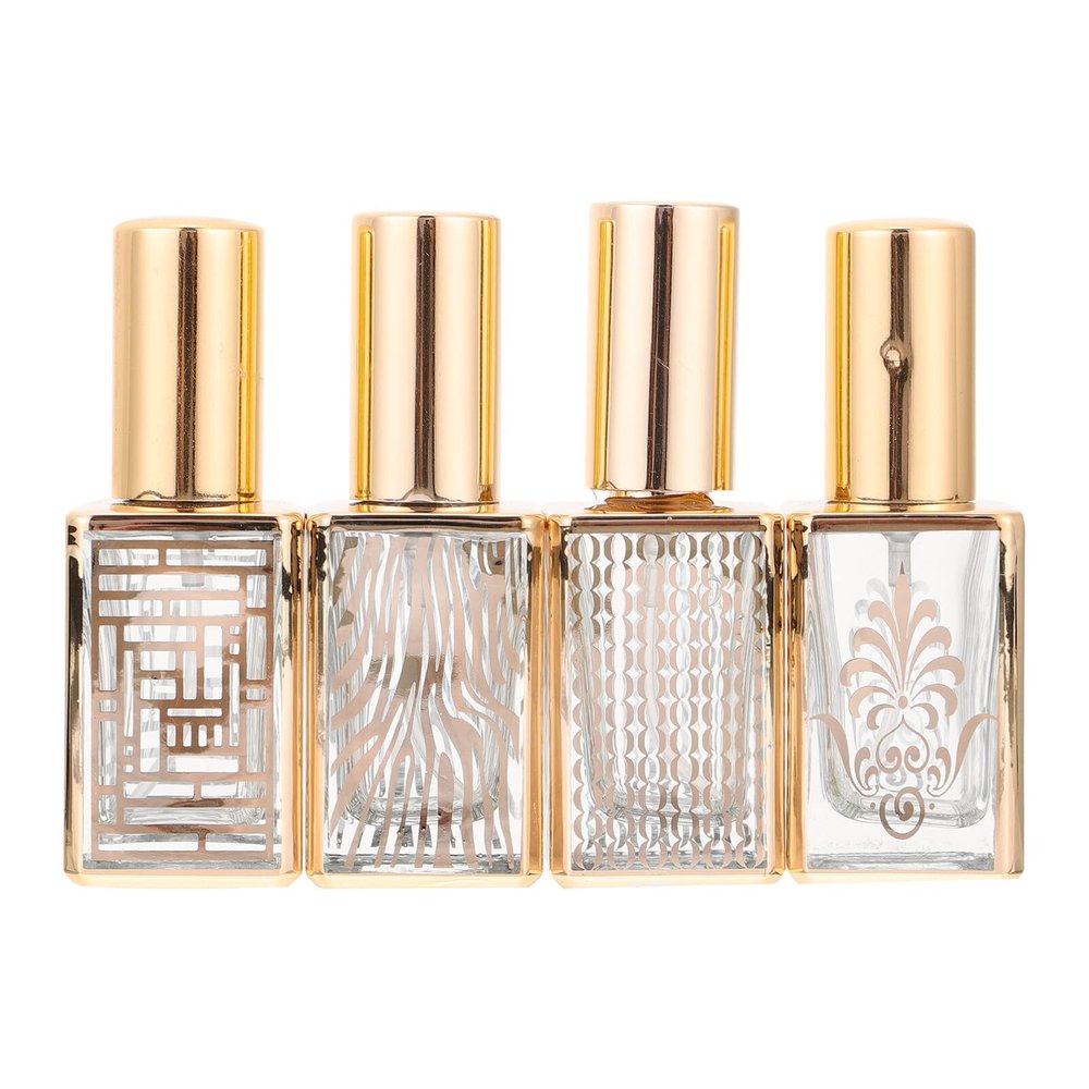 FRCOLOR 4pcs Refillable Glass Perfume Spray Bottle Elegant Travel Atomizer for Perfume Essential Oils and Lightweight and Easy to Refill