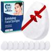 HartFelt [10 Pack] Regular Exfoliating Facial Sponge for Face - Daily Cleansing Scrubber - Buf Dirt Away with Puf Styled Reusable Face Pads for Removing Makeup, Dirt, and Dead Skin - Made in USA view 1