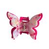 Double Layered Butterfly Hair Clips,Cellulose Acetate Hair Clips,Small Claw Clips for Girl,Hair Accessories,Fuchisa view 1