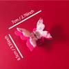 Double Layered Butterfly Hair Clips,Cellulose Acetate Hair Clips,Small Claw Clips for Girl,Hair Accessories,Fuchisa view 2
