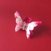 Double Layered Butterfly Hair Clips,Cellulose Acetate Hair Clips,Small Claw Clips for Girl,Hair Accessories,Fuchisa view 4