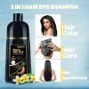 BOJICA Black Hair Dye 3 in 1 Shampoo for Gray Hair, Herbal Ingredients for Women&Men, Dye in Minutes/Semi-Permanent/(17.6 FL OZ) view 4