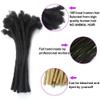 0.8cm Width 8Inch 10 Strands Dreadlock Extensions Real Human Hair 100% Handmade Permanent Loc Extensions Human Hair for Women/Men Can Be Curled and Bleached(width 0.8cm #1B color) view 4