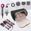 FRMARCH Travel Storage Bag Compatible with Dyson Airwrap Styler, Portable Travel Organizer with Clips for Airwrap Hair Styler Case and Attachments, Cosmetic Travel Cases with Hanging Hook, Black view 4