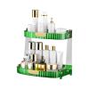 Ergocar Retro Series Multi-Function Make Up Case Dustproof Cosmetic Storage Box,Cosmetics Skin Care Products Perfume Organizer Bathroom Desktop,Portable Skincare Organizers - green view 1
