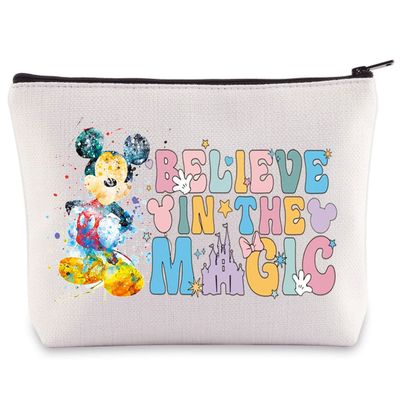 BWWKTOP Cartoon Mouse Cosmetic Makeup Bag Mouse Movie Gifts Believe In The Magic Mouse Makeup Zipper Pouch Bag Fairy Tales Merchandise (Believe In Magic)