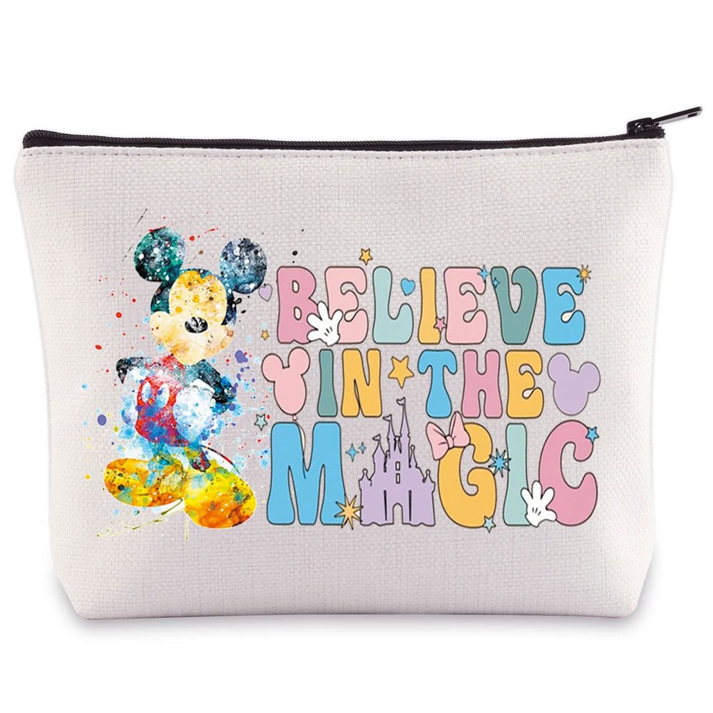BWWKTOP Cartoon Mouse Cosmetic Makeup Bag Mouse Movie Gifts Believe In The Magic Mouse Makeup Zipper Pouch Bag Fairy Tales Merchandise (Believe In Magic)