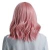 15in Pink Long Curly Wig with Bangs, High Temperature Synthetic Hair with Breathable Mesh, Universal Skin Friendly Wavy Wig for All Face Shapes, Stylish Wig for Daily Parties Cosplay view 1
