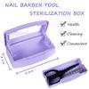 Gusnilo Nail Tool Sterilizer Box Disinfectant Jar Plastic Disinfectant Container Suitable for Nail Tools Hair Salons Beauty Centers and Manicure and Nail Equipment(Purple) view 2