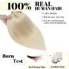 SEGO Hair Toppers for Women With Bangs Real Human Hair, 130% Density 10 * 12CM Silk Base Clip in Top Wiglet Hairpieces for Thinning Hair-12 Inch 60 Platinum Blonde view 2