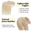 SEGO Hair Toppers for Women With Bangs Real Human Hair, 130% Density 10 * 12CM Silk Base Clip in Top Wiglet Hairpieces for Thinning Hair-12 Inch 60 Platinum Blonde view 3