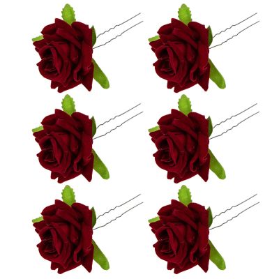 Mobestech 6pcs Hairpins Flower Hair Forks for Brides Elegant Hair Accessories for Weddings Parties and Everyday Wear and Gorgeous Design