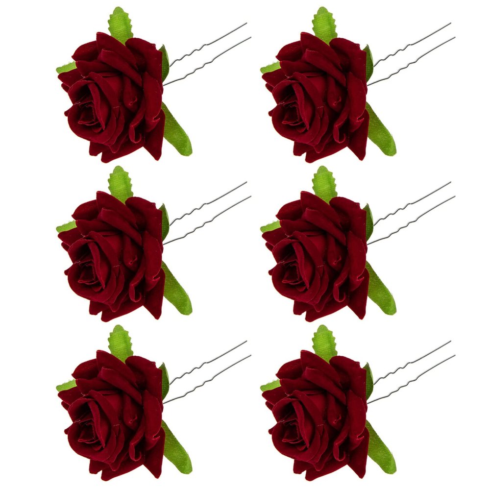 Mobestech 6pcs Hairpins Flower Hair Forks for Brides Elegant Hair Accessories for Weddings Parties and Everyday Wear and Gorgeous Design