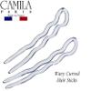 Camila Paris CP3513 French Twist Stick Hair Fork, 2 Small Wavy U Shaped Hair Pin Clip for Spiral Updo and Bun, Clear, Fashion Flexible Durable Styling Hair Accessories for Women, Made in France view 3
