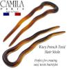 Camila Paris Combo French Twist Stick Hair Fork, 4 Small Wavy U Shaped Hair Pin Clip for Spiral Updo Bun, Tortoise Shell and Clear, Fashion Flexible Styling Hair Accessories for Women, Made in France view 4