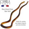Camila Paris CP140 French Twist Stick Hair Fork, 2 Large Wavy U Shaped Hair Pin Clip for Spiral Updo and Bun, Tortoise Shell, Fashion Flexible Styling Hair Accessories for Women, Made in France view 4