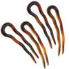Camila Paris AD823 French Twist Stick Hair Fork, 4 Small Wavy U Shaped Hair Pin Clip for Spiral Updo Bun, Tortoise Shell, Fashion Flexible Durable Styling Hair Accessories for Women, Made in France view 1