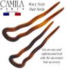 Camila Paris AD823 French Twist Stick Hair Fork, 4 Small Wavy U Shaped Hair Pin Clip for Spiral Updo Bun, Tortoise Shell, Fashion Flexible Durable Styling Hair Accessories for Women, Made in France view 2