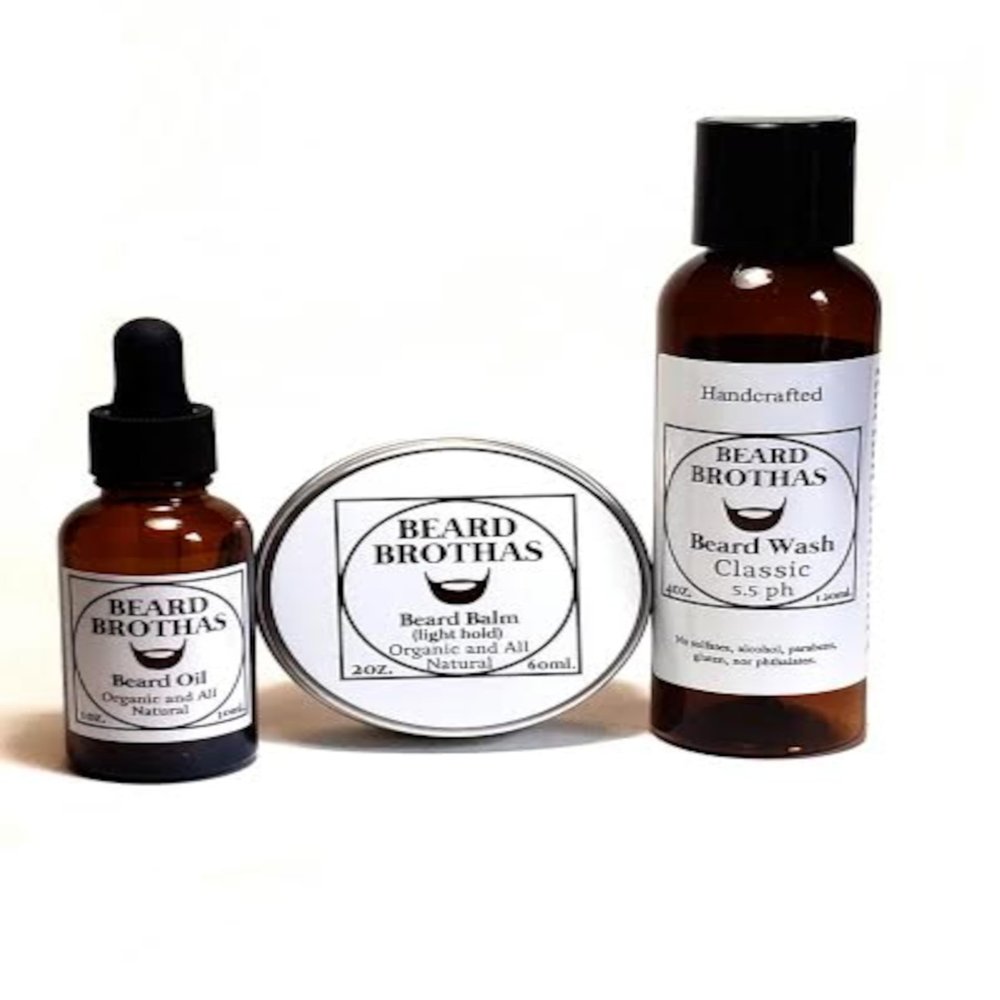 Beard Brothas' All-in-One Beard Grooming Set: Nourishing Oil, Conditioning Balm, and Revitalizing Wash for a Fuller, Thicker, and Shinier Beard (Apprentice)