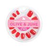 Olive & June Instant Mani Press On Nails (Glue) | Cherry Red | Short, Squoval | 42 Fake Nails, 21 Sizes | Non-Toxic, Long-Lasting | Recycled Materials | Realistic Look | CV view 2