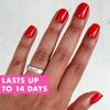 Olive & June Instant Mani Press On Nails (Glue) | Cherry Red | Short, Squoval | 42 Fake Nails, 21 Sizes | Non-Toxic, Long-Lasting | Recycled Materials | Realistic Look | CV view 3