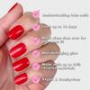 Olive & June Instant Mani Press On Nails (Glue) | Cherry Red | Short, Squoval | 42 Fake Nails, 21 Sizes | Non-Toxic, Long-Lasting | Recycled Materials | Realistic Look | CV view 4