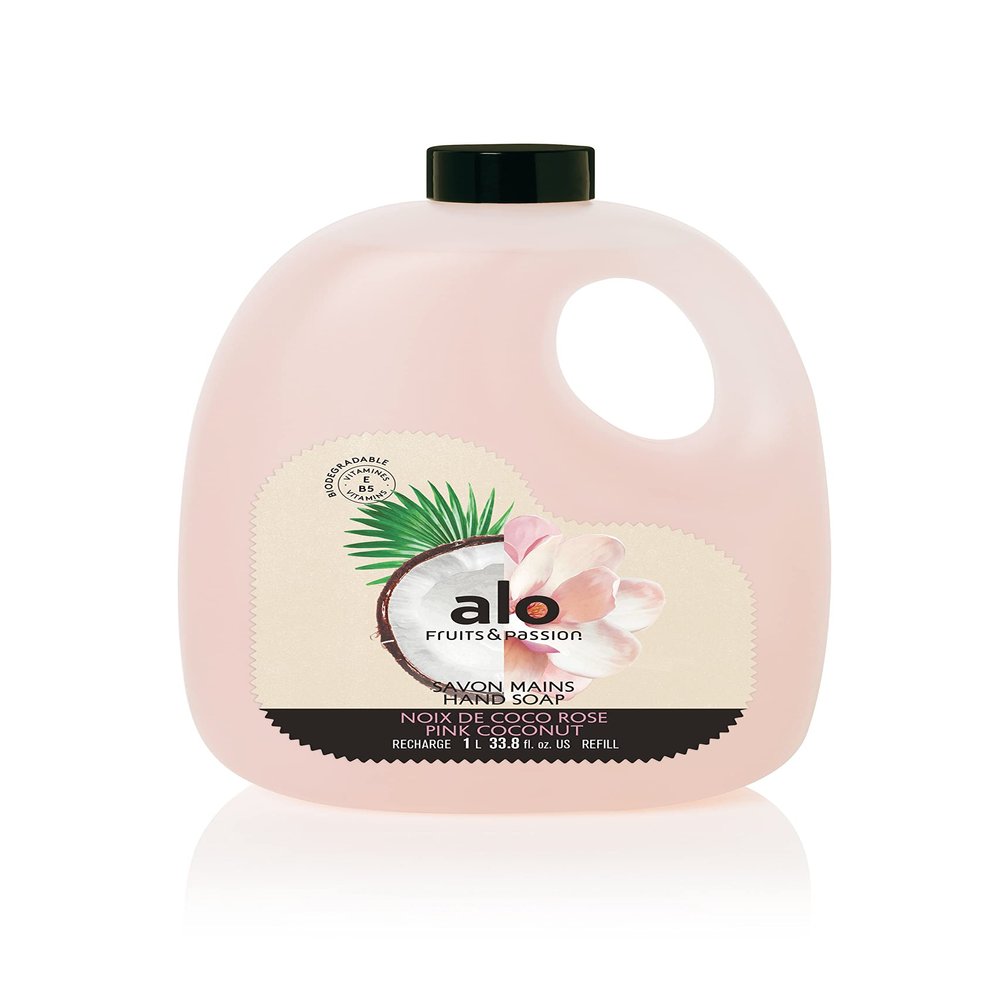 ALO FRUITS & PASSION Pink Coconut Hand Soap Refill, 33.8 fl oz, Made in Canada