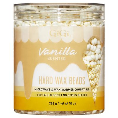 GiGi Vanilla Scented Hard Wax Beads for Hair Removal - Perfect for Face & Body and Sensitive Skin, Wax Warmer Compatible, 10 oz
