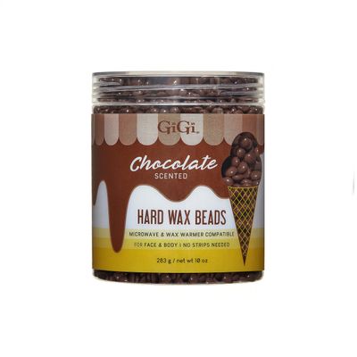 GiGi Hard Wax Beads for Hair Removal Chocolate Scented - Strip-Free for Face & Body, Microwave & Wax Warmer Compatible, 10 oz