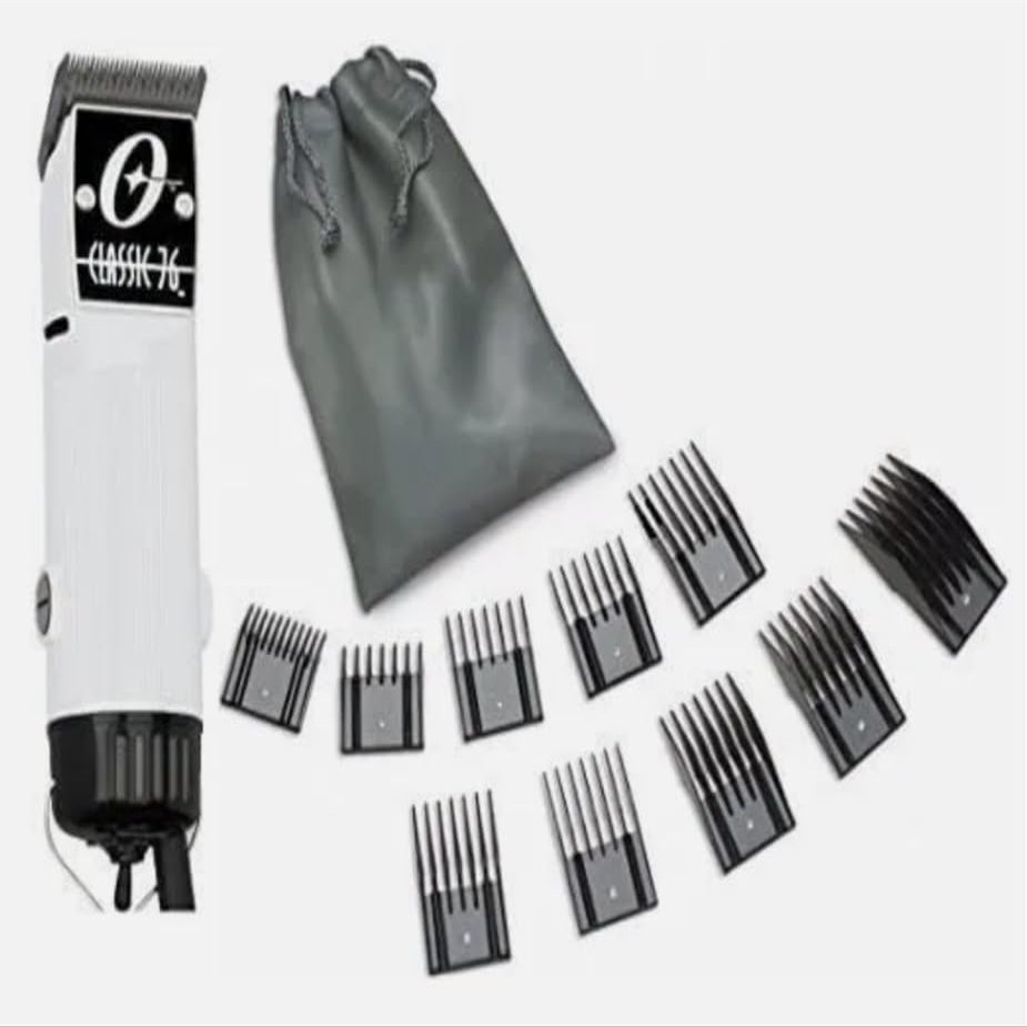 Oster Classic 76 Limited Edition Hair Clipper Beautiful White +10 PC Comb Set.