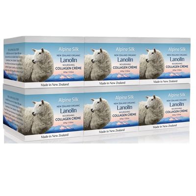 Alpine Silk New Zealand Organic Lanolin Nourishing Collagen Cream Pack of 6