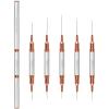 Nail Art Brushes, Eptbsdu 5PCS Double Ended Nail Art Liner Brushes with Cap Striping Liner Brush Nail Design Brushes for Long Lines, Tiny Details, Fine Drawing Nail Brushes for Nail Art, Silver view 1