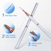 Nail Art Brushes, Eptbsdu 5PCS Double Ended Nail Art Liner Brushes with Cap Striping Liner Brush Nail Design Brushes for Long Lines, Tiny Details, Fine Drawing Nail Brushes for Nail Art, Silver view 2