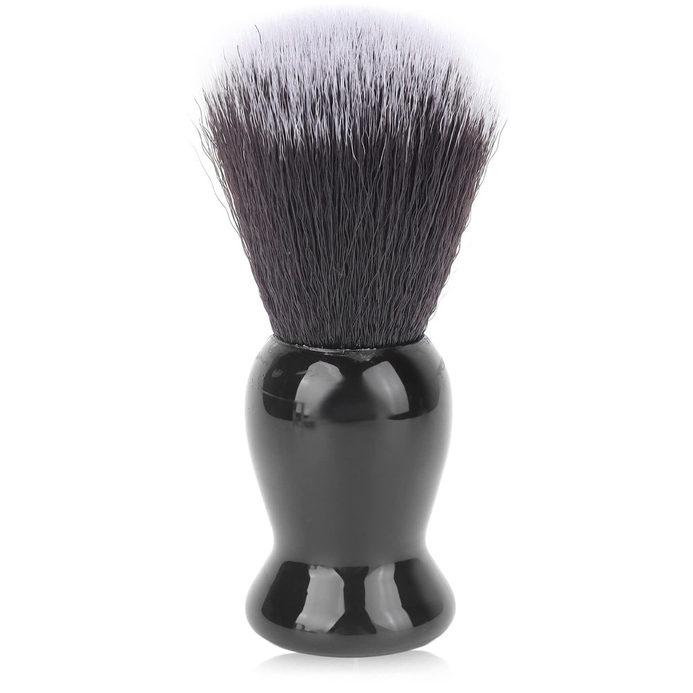 Black Shaving Brush, Barber Neck Dust Brush for Residue Debris Removal, Fast Lather Salon Cleansing Foam Brush with Comfortable Handle, Portable Exfoliating Brush for Home Travel Salon