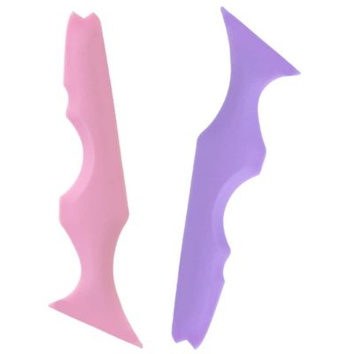 Beaupretty 2pcs Silicone Beauty Ruler Multipurpose Tool Face Tools Silicone Makeup Aid Lipstick Drawing Aid Silicone Tools Silicone Mold Winged Eyeliner Stencil Supplies With Wings