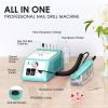 SUBAY Professional Finger Toe Nail Care Electric Nail Drill Machine Manicure Pedicure Kit Electric Nail Art File Drill with 1 Pack of Sanding Bands (Green) view 2