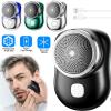DENZIQ Portable Electric Shaver, Mini-Shave Electric Razor for Men,Pocket Size Mini Shaver,USB Rechargeable Shaver,for Home, Car, Travel,Christmas and New Year Gifts (Blue/Green/Black/Siver),Green view 2