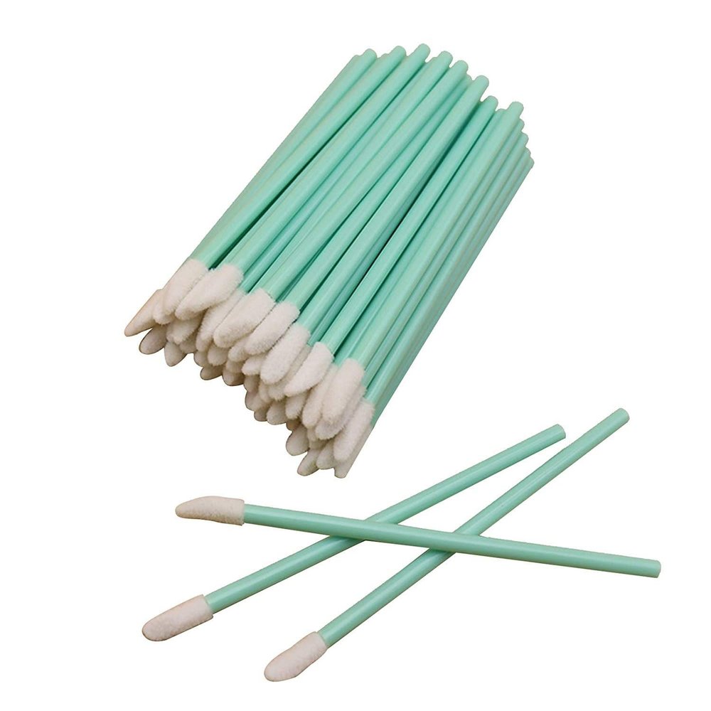 50Pcs Portable Disposable Lip Brush Lipstick Gloss Applicator Wands Stick Makeup Tool For Travelling Green