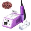Subay Professional Finger Toe Nail Care Electric Nail Drill Machine Manicure Pedicure Kit Electric Nail Art File Drill with 1 Pack of Sanding Bands (Purple) view 1