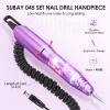 Subay Professional Finger Toe Nail Care Electric Nail Drill Machine Manicure Pedicure Kit Electric Nail Art File Drill with 1 Pack of Sanding Bands (Purple) view 3