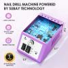 Subay Professional Finger Toe Nail Care Electric Nail Drill Machine Manicure Pedicure Kit Electric Nail Art File Drill with 1 Pack of Sanding Bands (Purple) view 4