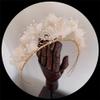 LUNNUN Crystal Flower Bride Tiara Women's Hair Jewelry Bride Hair Band Pearl Wedding Jewelry Headband Handmade Bridal Accessories Hair Clips view 2