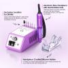 20000 RPM Professional Nail Drill Machine Efile Electric Nail Filer Kit for Finger Toe Nails, Acrylic Gel Dip Nails, Manicure Pedicure Drill with 6Pcs Bits and 106Pcs Sanding Bands, Purple view 4