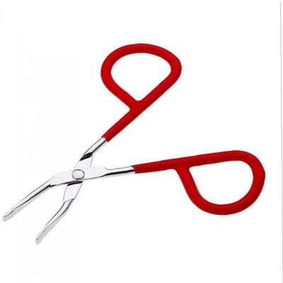 1Pc Eyebrow Tweezer Stainless Steel Scissors Shaped Tweezer Slant Tip Tweezer Clip Hair Tweezer Beauty Toolcolor Random For Women Girl