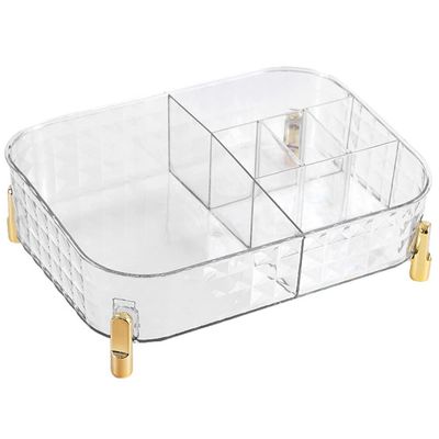 Zerodeko Multipurpose Makeup Box Organizer Nail Polish and Lipstick Holder Vanity Tray for Skin Care Products