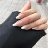 Nude White French Fake Nails Almond UV Gel False Press on Nails for Girl Full Cover Wear Finger Nail Art Tips view 3
