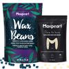 Maxpearl Hard Wax Beads Pack - 2.5LB Coarse Body Wax Beads + 1LB Fine Facial Wax Beads view 1