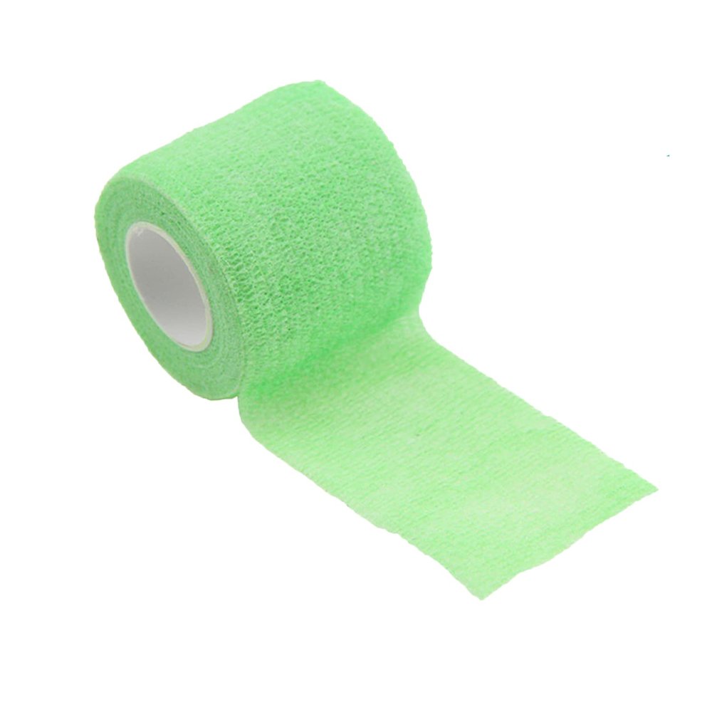 VideoPUP 32pcs Tattoo Grip Tape,Disposable Cohesive Tattoo Grip Cover Elastic Bandage Handle Grip Tube for Tattoo Machine Tattoo Grip Accessories,Phosphor Green